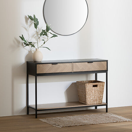 Chevron 2 Drawer Console