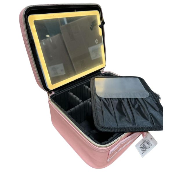 Pink LED Mirror Make Up Box