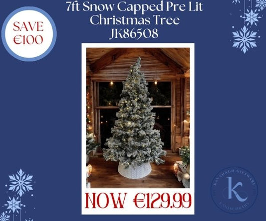 7FT White Pre Lit Tree