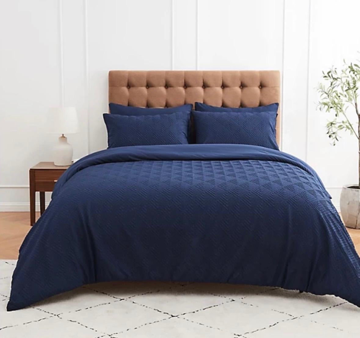 Double 3D Embossed Texture Duvet Cover Set