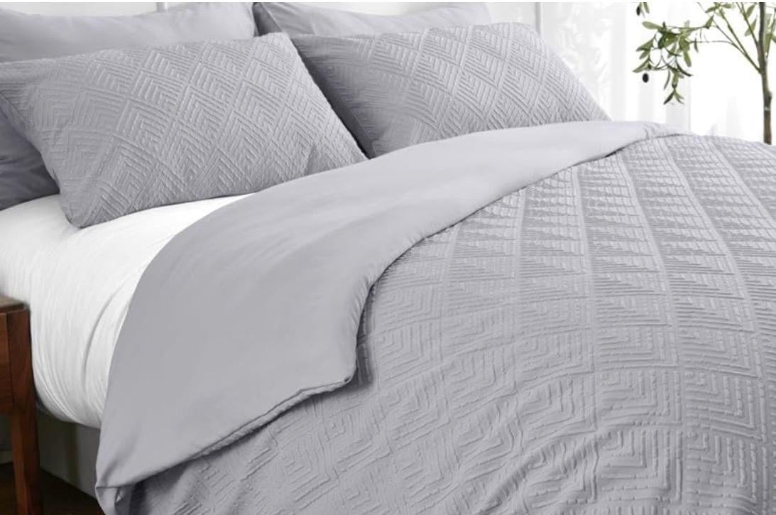 King 3D Embossed Texture Duvet Cover Set